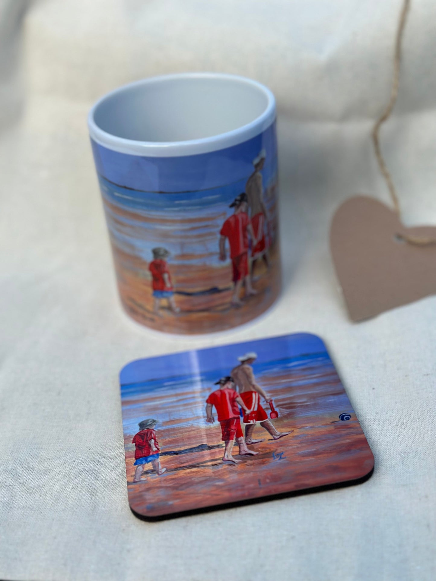 Mug and Coaster set The Brothers St Andrews, mug front image and coaster flat