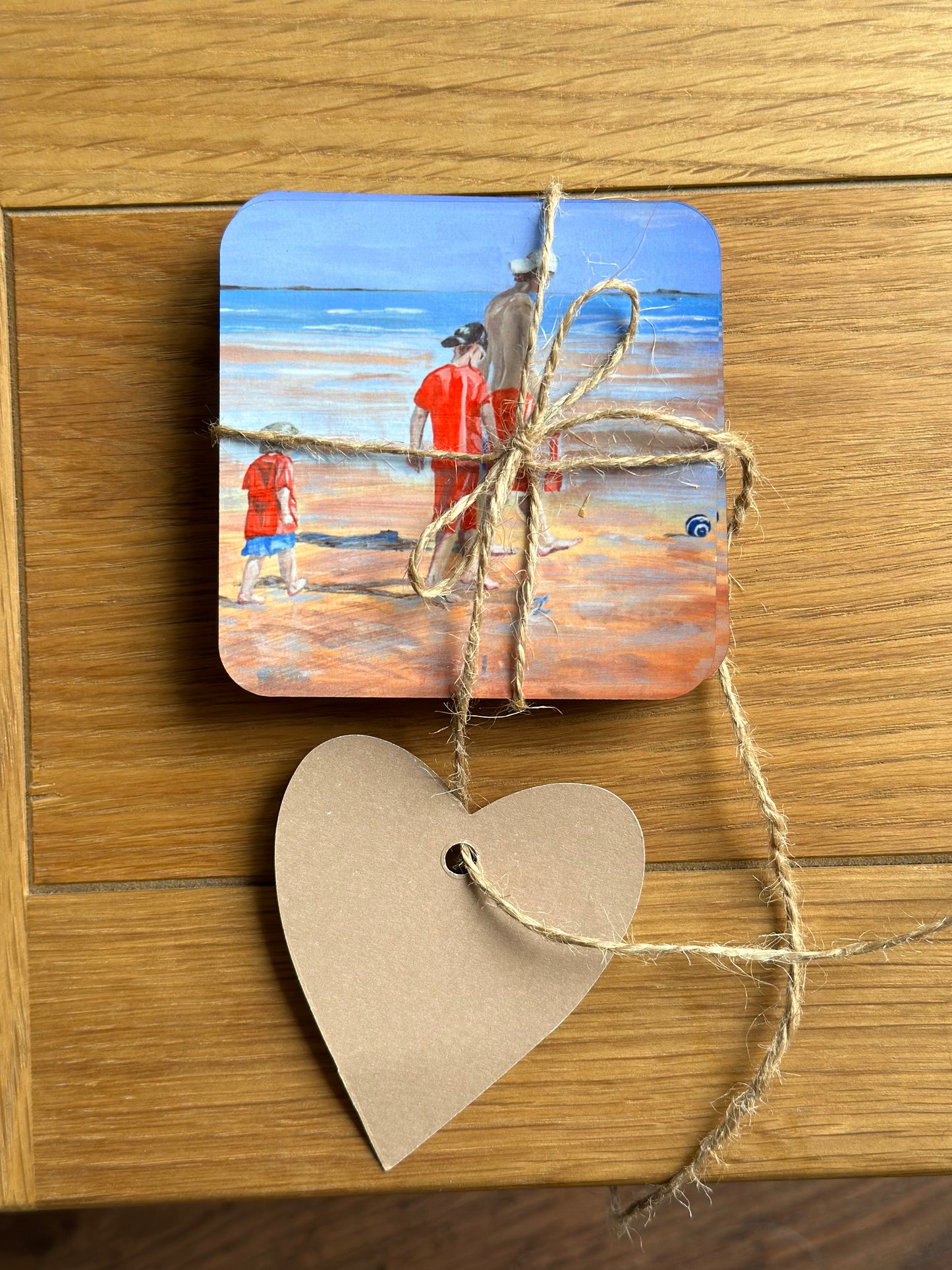 Coaster set The Brothers St Andrews Beach, coaster set tied with twine