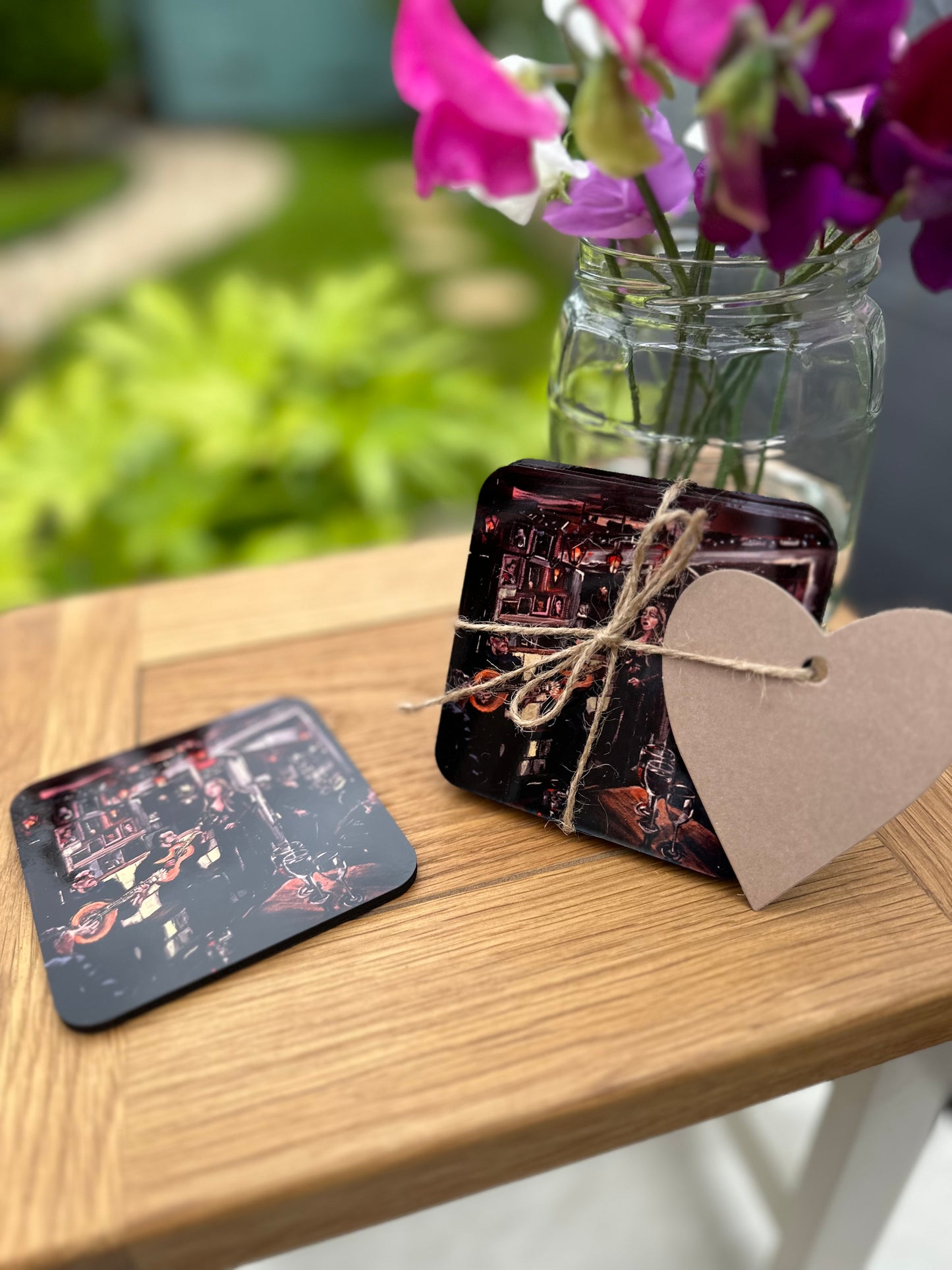Coaster Set Fado Bar Coaster set tied with twine with single coaster laid flat