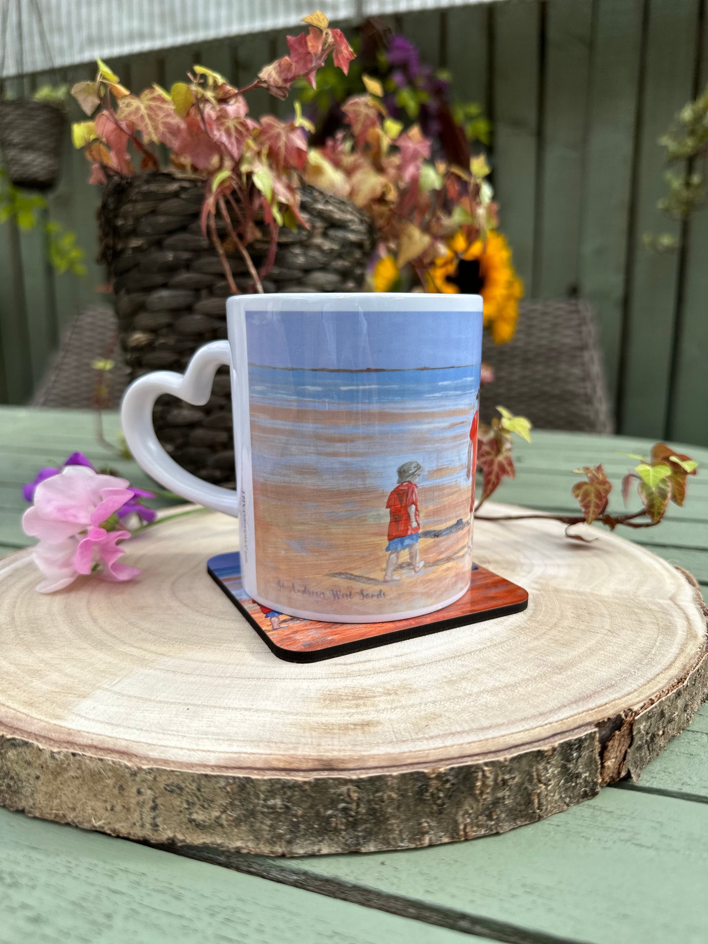 Mug and Coaster set The Brothers St Andrews, mug on coaster left image