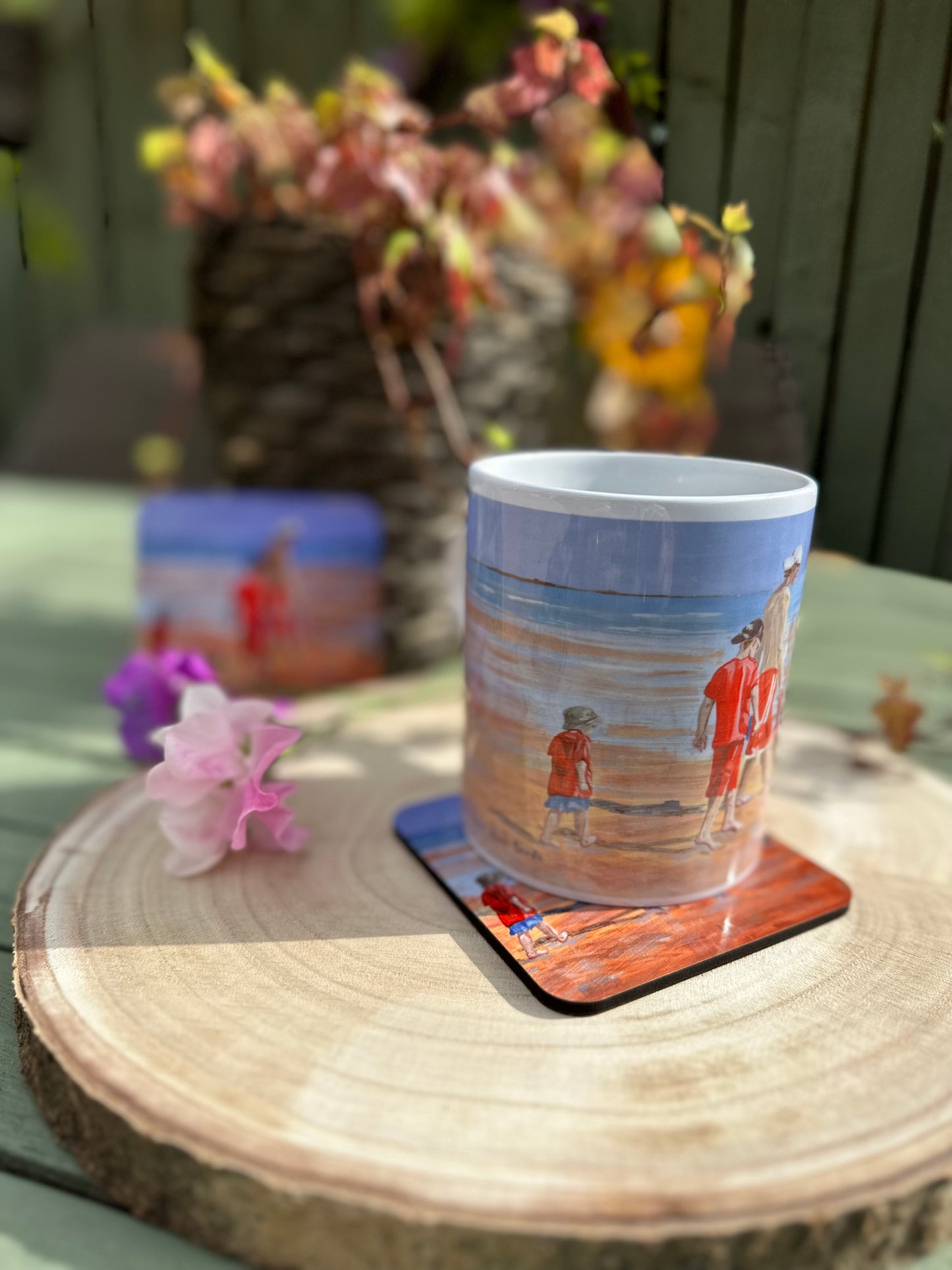 Mug and Coaster set The Brothers St Andrews, mug on coaster front image