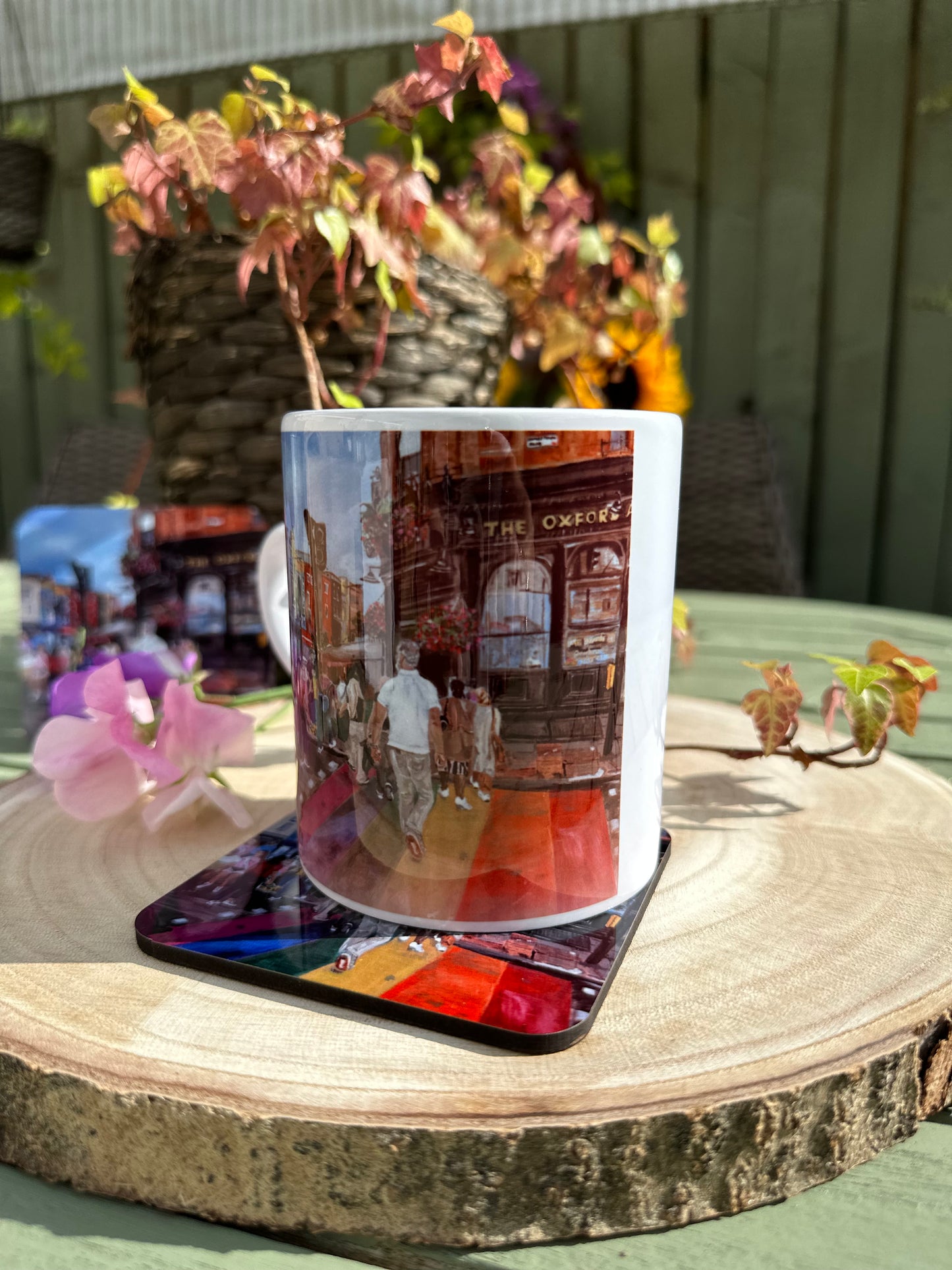 Mug and Coaster set Rainbow Crossing Camden Town, mug front