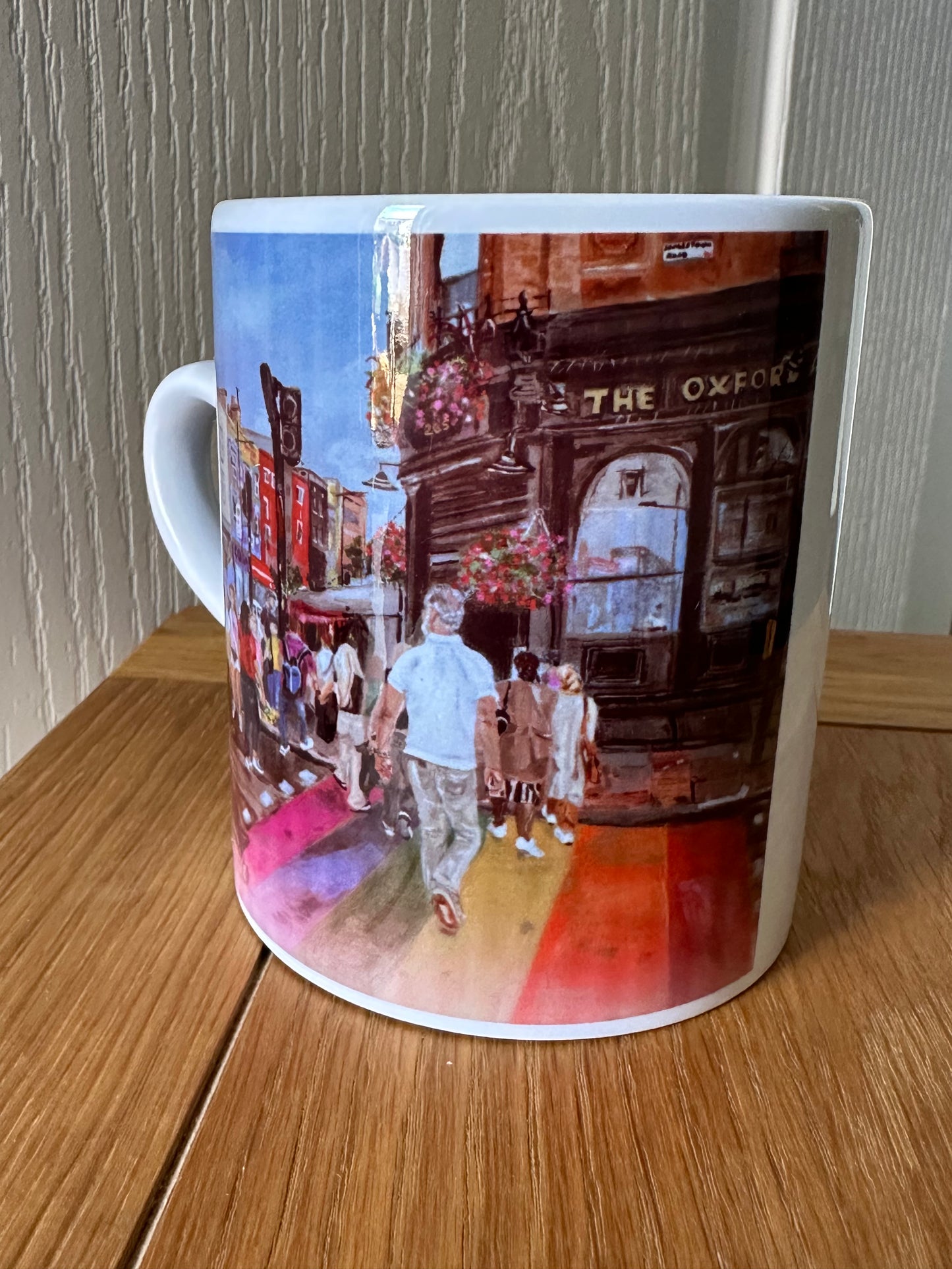 Mug and Coaster set Rainbow Crossing Camden Town , Oxford Arms detail