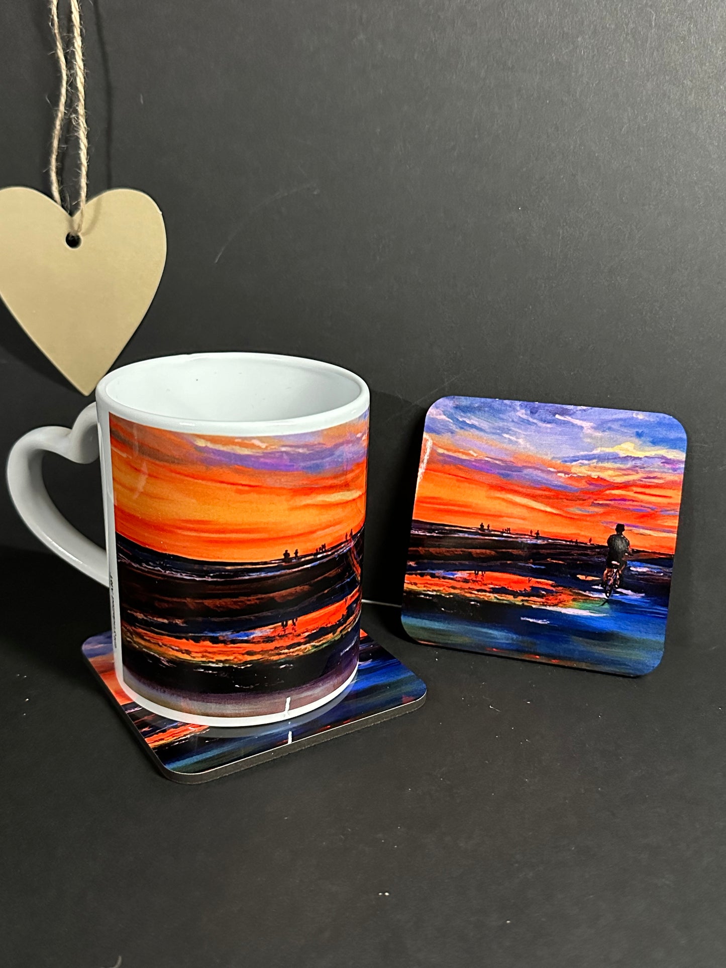 Mug & Coaster set Sunset Cycle Siesta Key Beach