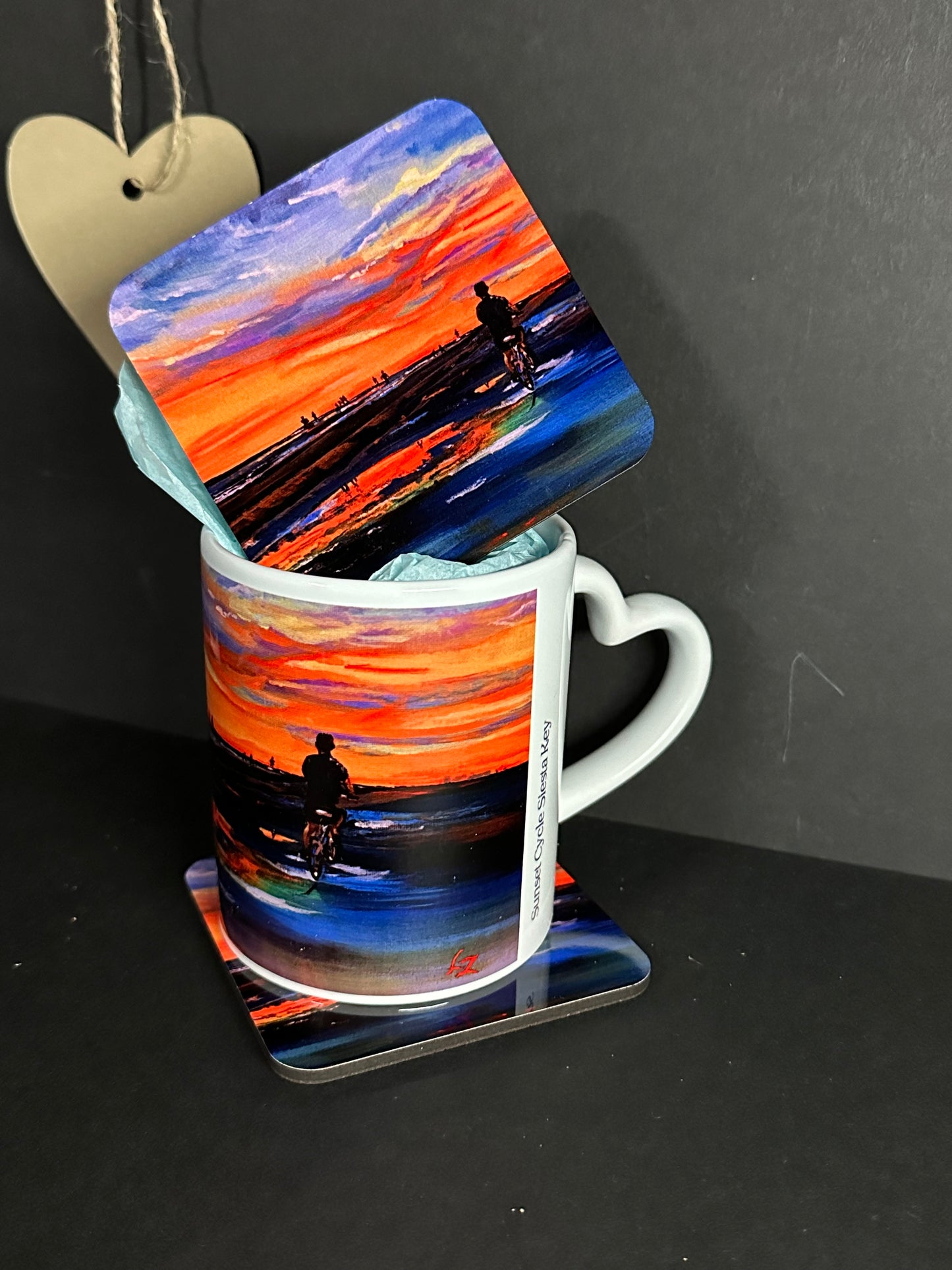 Mug & Coaster set Sunset Cycle Siesta Key Beach