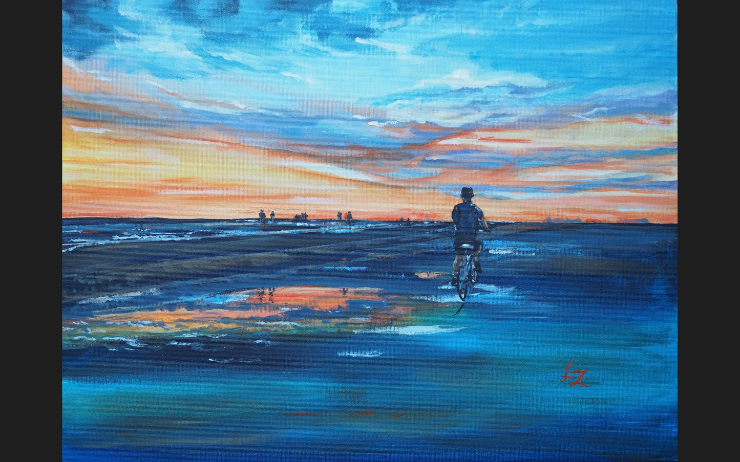 Giclée art print Sunset Cycle Siesta Key Florida, unmounted