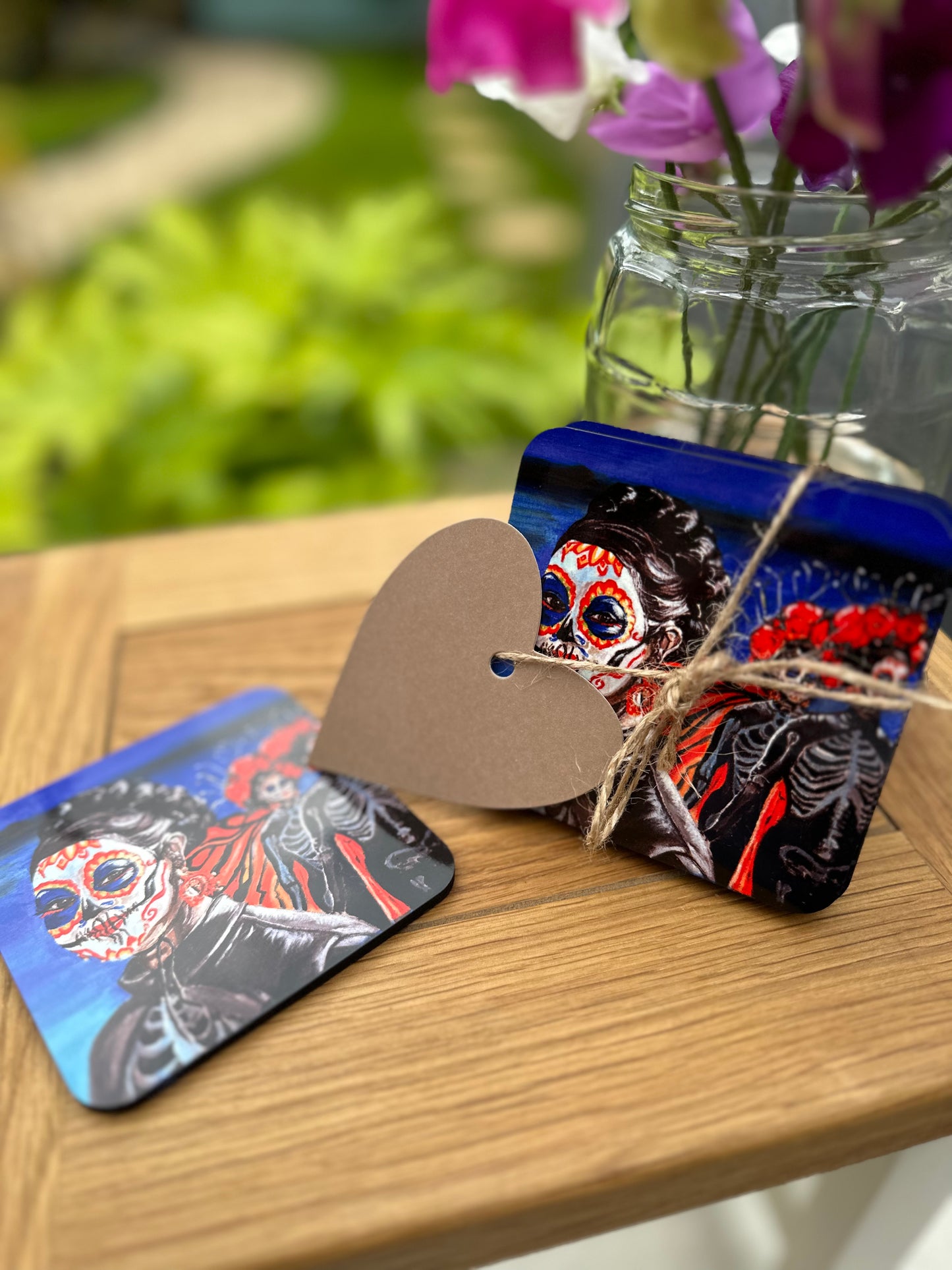 Coaster Set Mexican Girl Dia de los Muertos