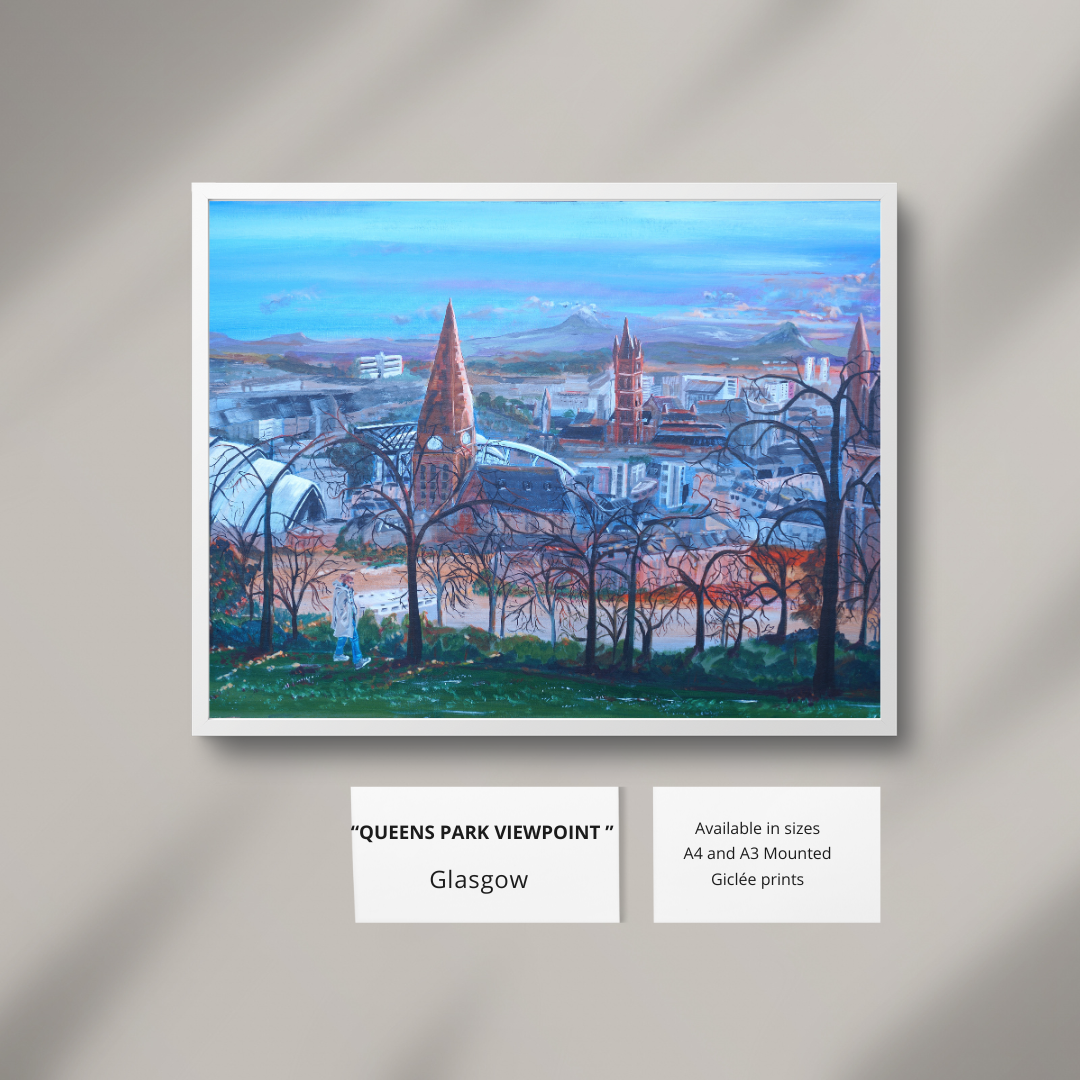 Glasgow wall art print Queenspark Viewpoint Glasgow print display mockup