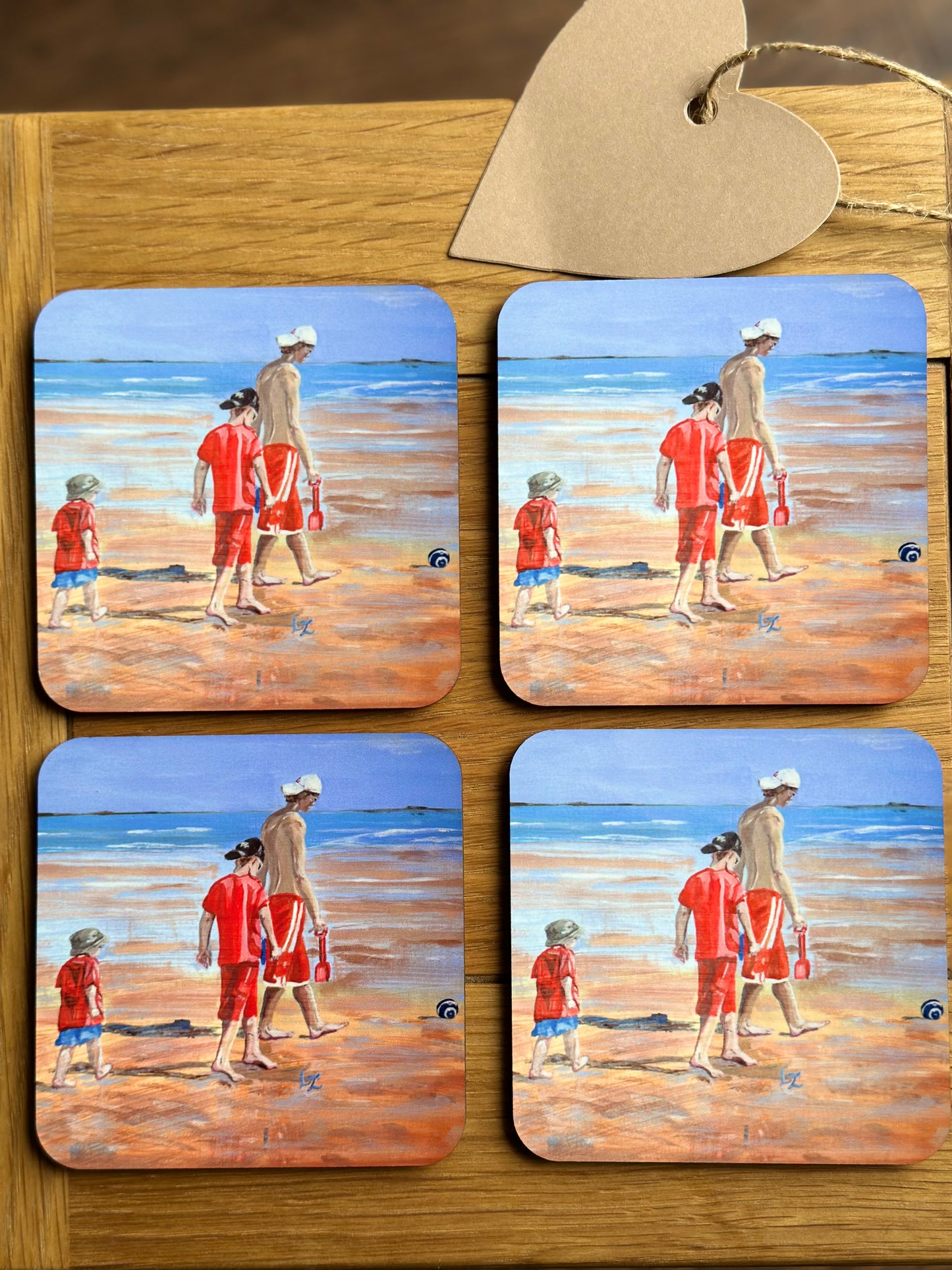 Coaster Set The Brothers St Andrews Beach, coaster set laid flat in grid