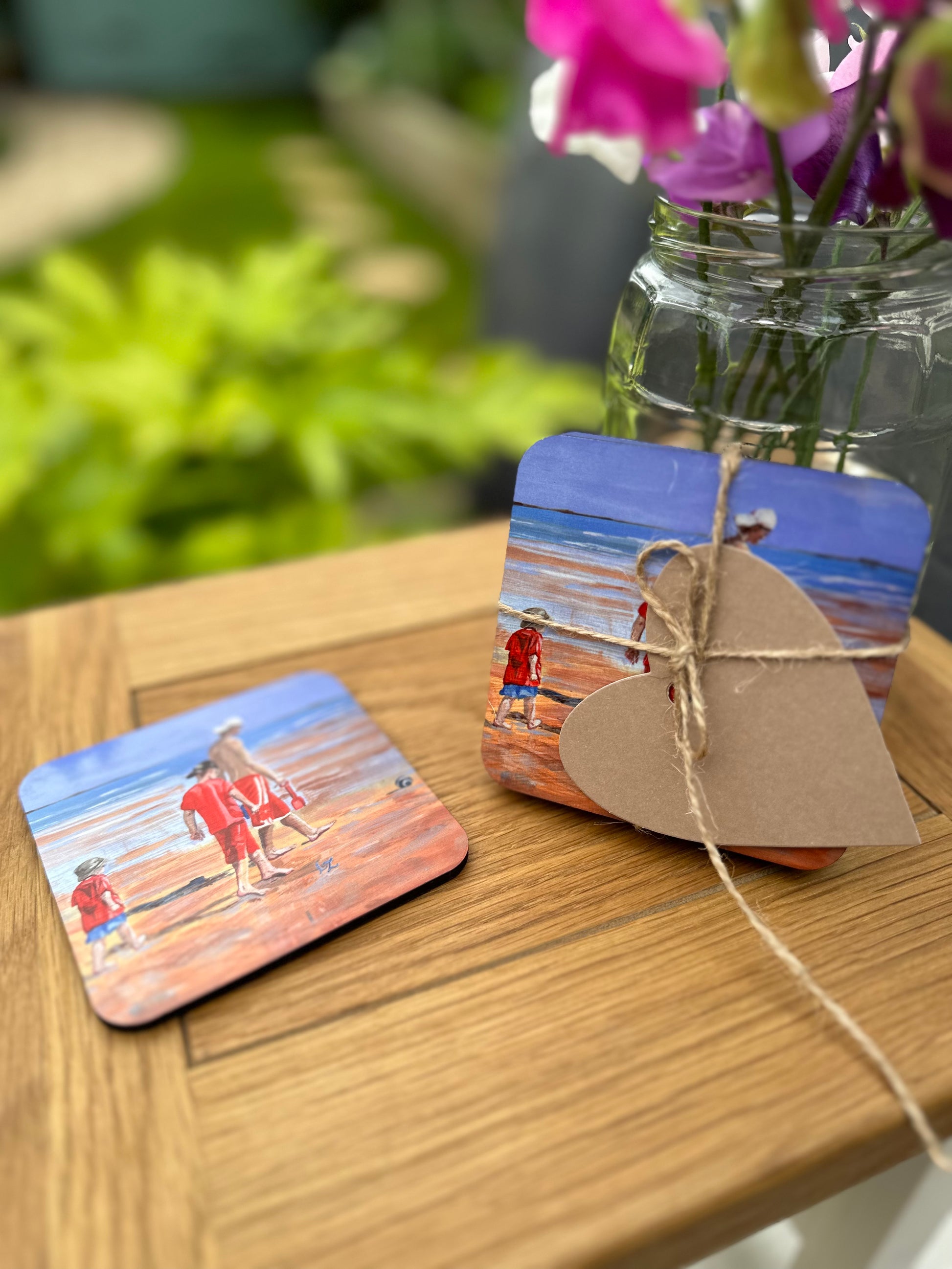 Coaster Set The Brothers St Andrews Beach, coaster set tied in bundle with single coaster displayed