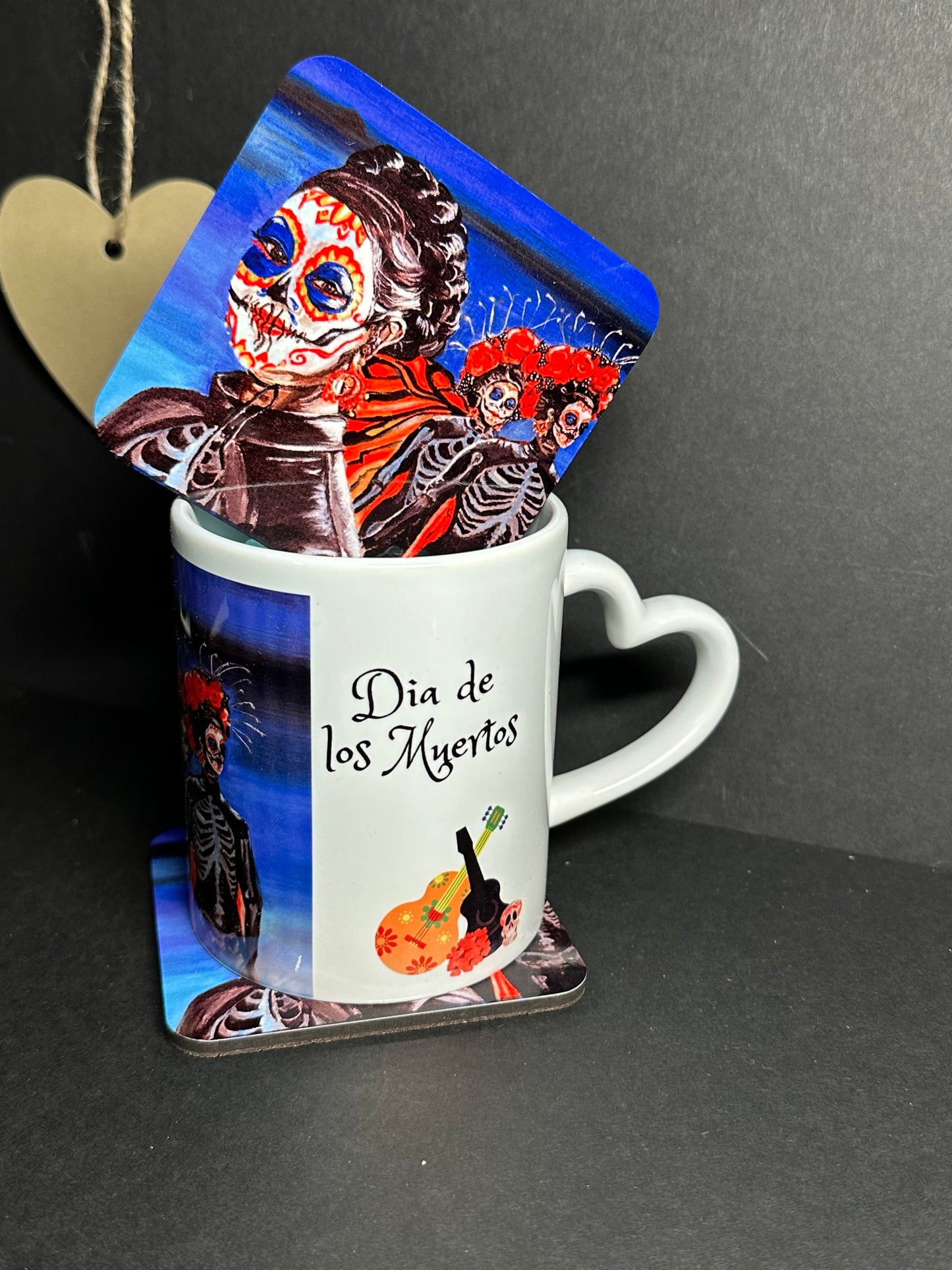 Mug & Coaster set Mexican Girl Dia de los Muertos