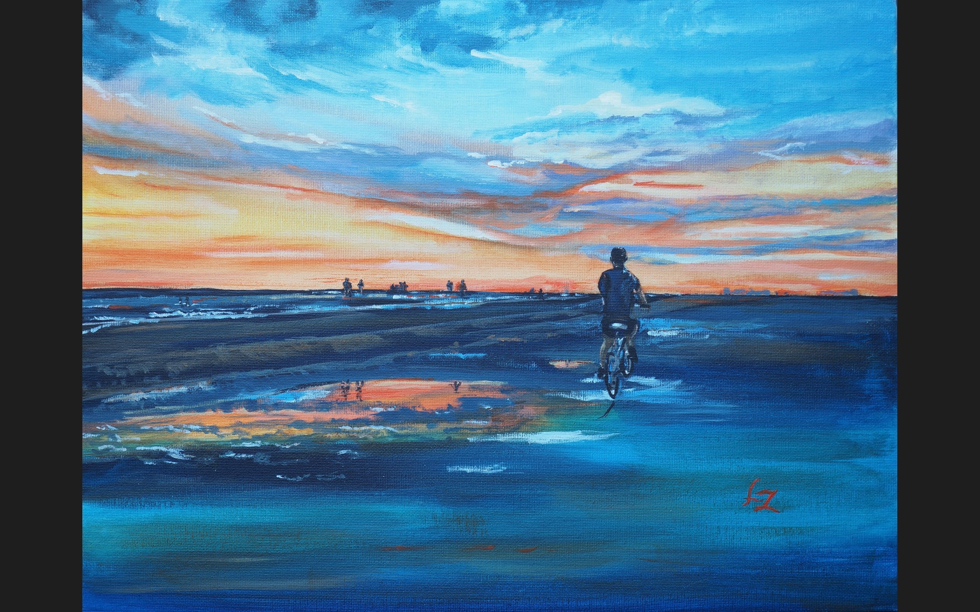 Giclée art print Sunset Cycle Siesta Key Florida, unmounted 