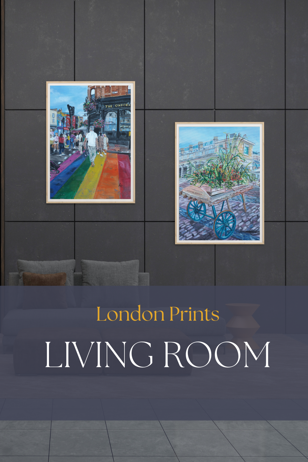 Giclée wall art print Rainbow Crossing Camden Town with second London print