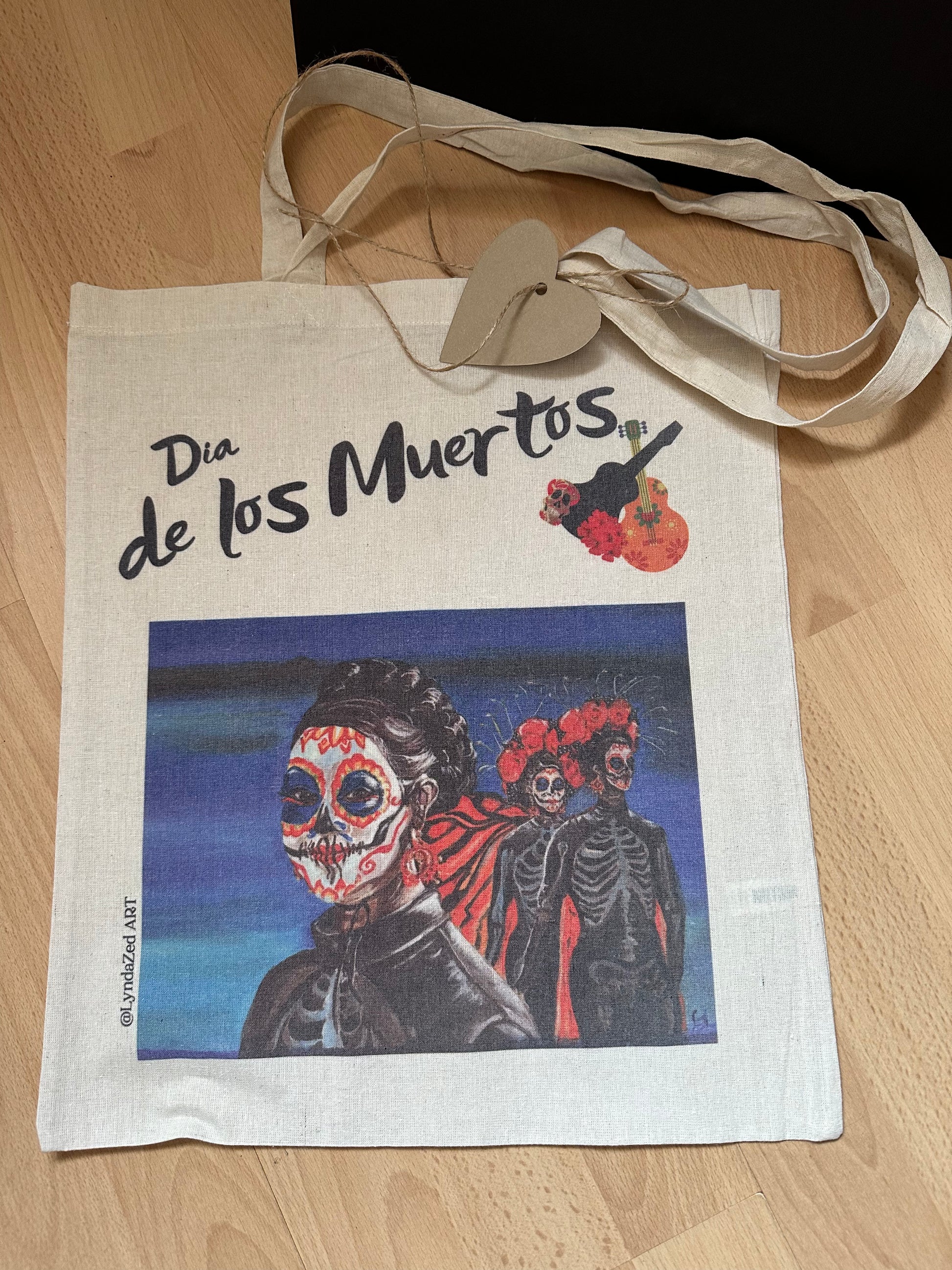 Mexican Girl Dia de los Muertos giftbox tote bag detail