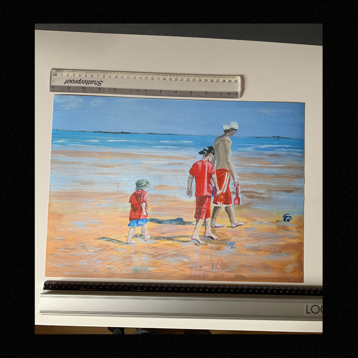 Giclée wall art print The Brothers, St Andrews Beach, A3 unmounted with ruler
